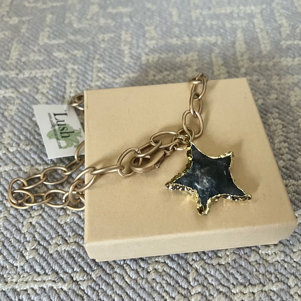 NWT Gold and Charcoal Star Necklace